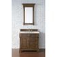 James Martin Brookfield 36" Single Bathroom Vanity in Country Oak with 3 cm Eternal Jasmine Pearl Quartz Top and Rectangle Sink, , large