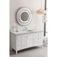 James Martin Palisades 60" Single Bathroom Vanity in Bright White with 3 cm Eternal Jasmine Pearl Quartz Top and Rectangular Sink, , large