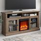 DHP Tacoma 65" TV Stand with Fireplace in Rustic Oak/Salinas Oak, , large