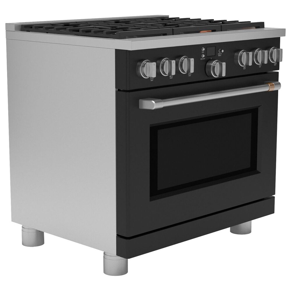 Cafe 5.75 Cu. Ft. Freestanding Dual Fuel Range in Matte Black and Brushed Stainless, , large