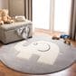 Safavieh Carousel CRK165 6"7" Round Grey and Ivory Kids  Area Rug, , large