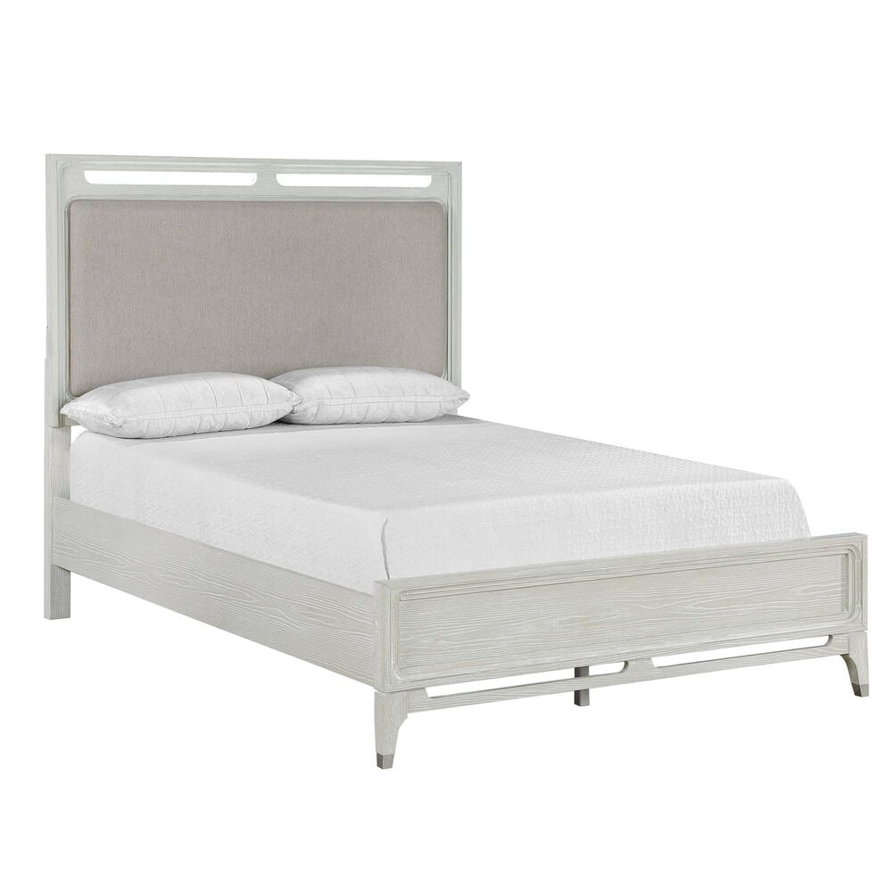 Davis International Solitude Queen Panel Bed in White Rub Through Finish, , large