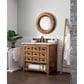 James Martin Malibu 36" Single Bathroom Vanity in Honey Alder with 3 cm Carrara White Marble Top and Rectangular Sink, , large