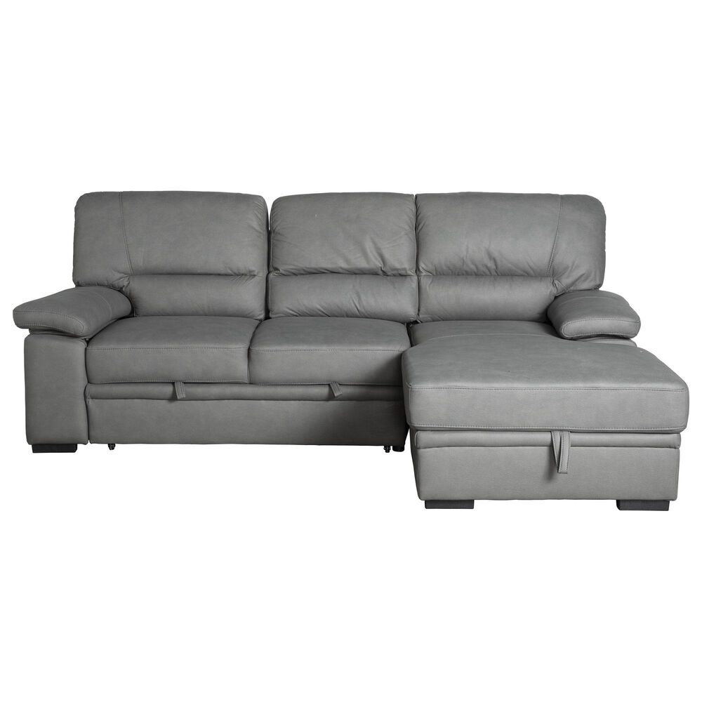Amalfi Home Furniture Sybil 2-Piece Sleeper Sectional in Titanium Grey, , large