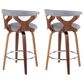Lumisource Gardenia Swivel Counter Stool with Grey Cushion in Walnut and Chrome (Set of 2), , large