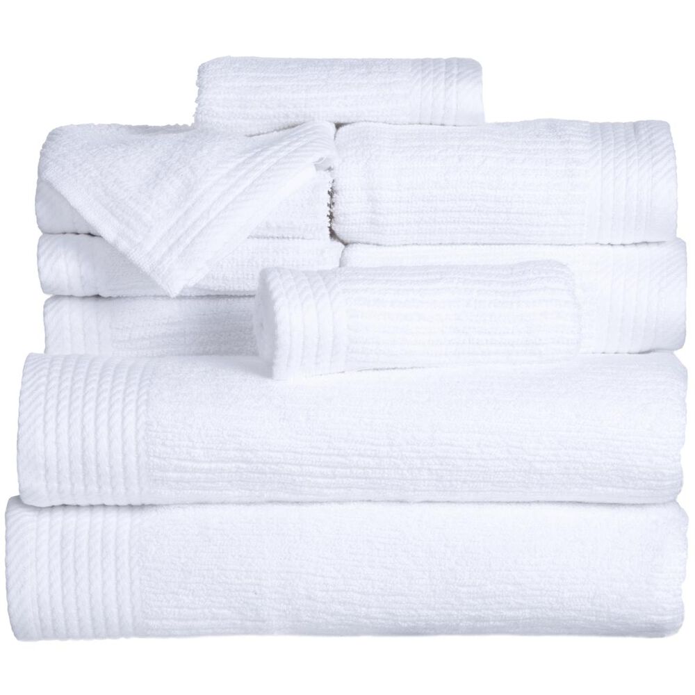 Timberlake Lavish Home Ribbed 100% Cotton 10 Piece Towel Set