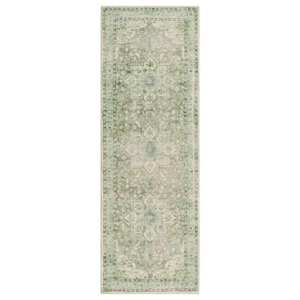 Surya Erin 2"6" x 7"6" Cream, Gray, Butter, Aqua and Sage Runner, , large