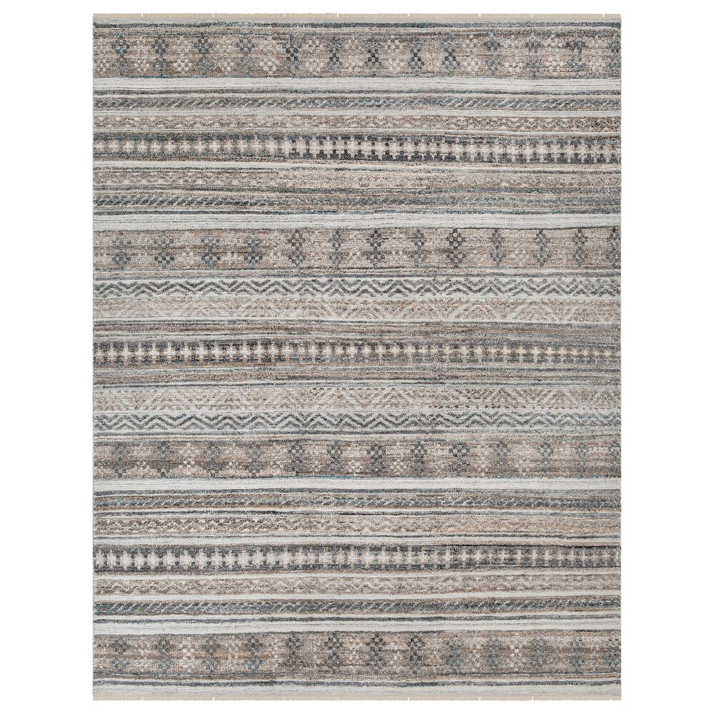 Surya Pompei 6" x 9" Brown, Off White, Light Gray, Black, Dark Blue and Charcoal Area Rug, , large