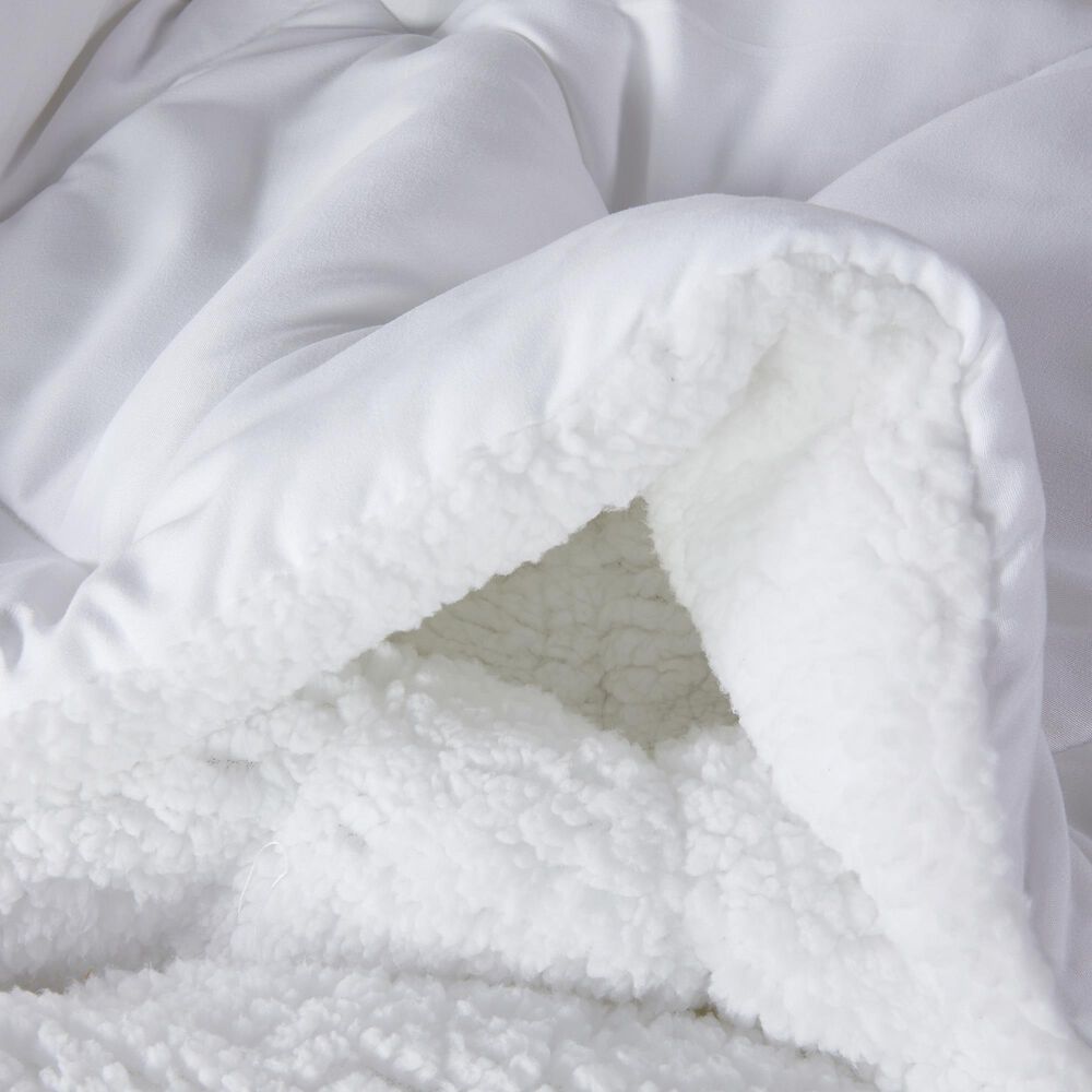 Jiangsu Royal Home Cozy Sherpa Full/Queen Comforter Set in White, , large