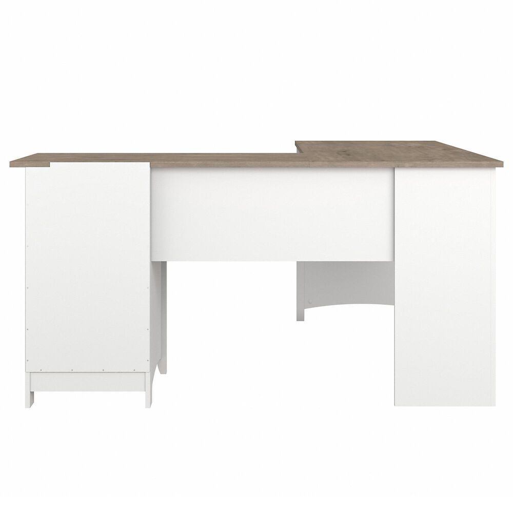 Tribeca Woodgrain L-Shaped Corner Desk with USB Port