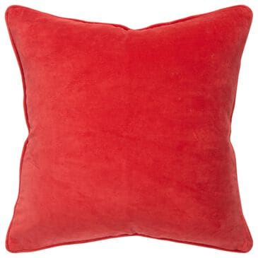 Rizzy Home Connie Post Solid 20" Poly Filled Pillow in Coral with Narrow Welt, , large