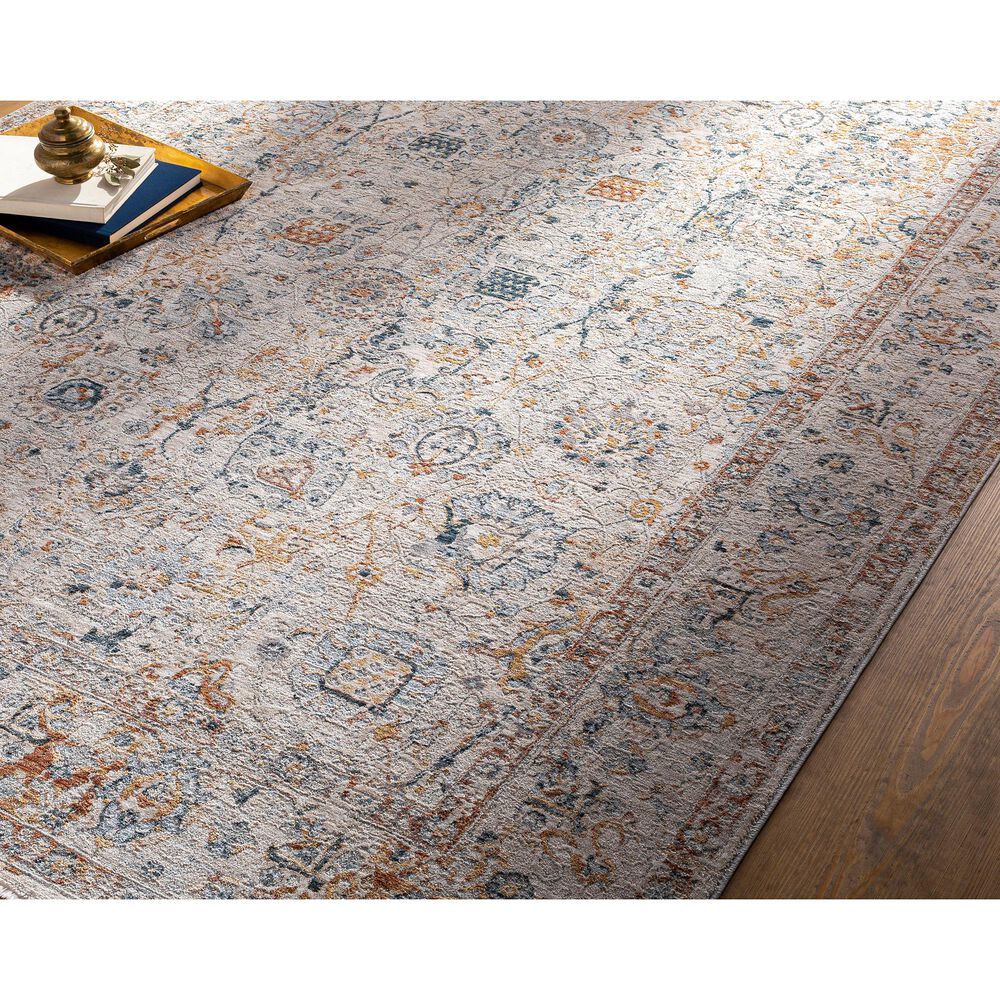 Surya Laila LAA-2317 7&#39;10&quot; x 10&#39;3&quot; Teal, Orange, Sage, Saffron, Gray and Cream Area Rug, , large