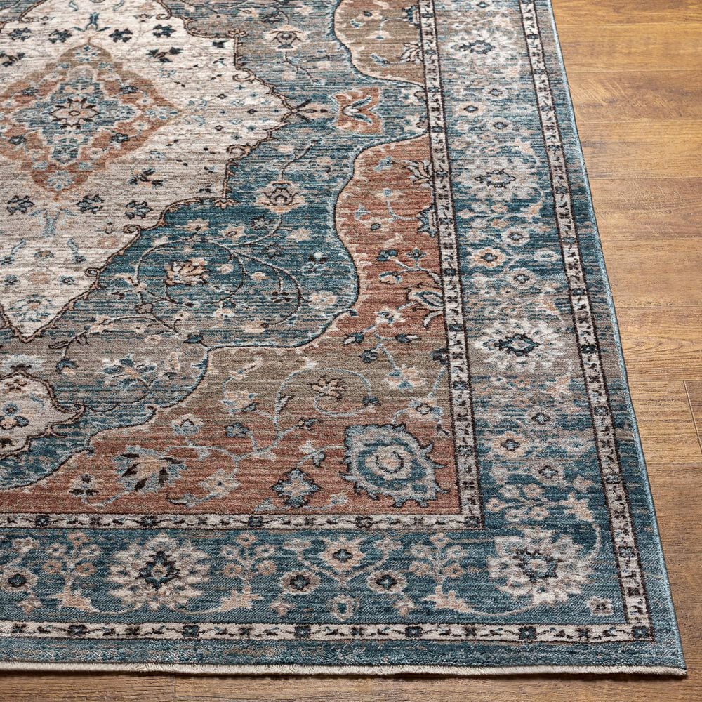 Surya Carlisle Oriental 3&#39;11&quot; x 5&#39;11&quot; Dark Blue, Light Sage, Dusty Pink, Cream and Medium Brown Area Rug, , large