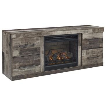 Signature Design by Ashley Derekson 60" TV Stand with Electric Fireplace Insert in Multi Gray, , large