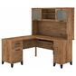 Bush Somerset 60" L-Shaped Desk with Hutch in Fresh Walnut, , large