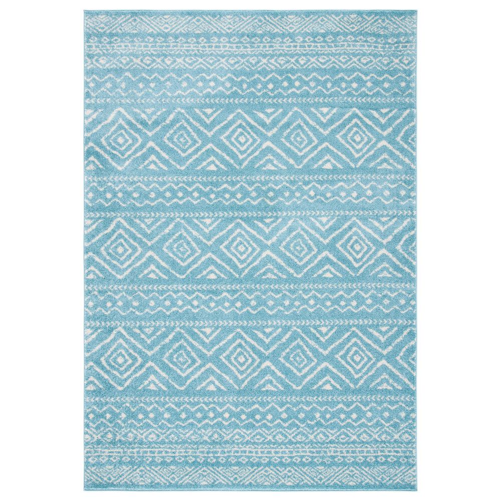 Safavieh Tulum TUL267K 9" x 12" Turquoise and Ivory Area Rug, , large