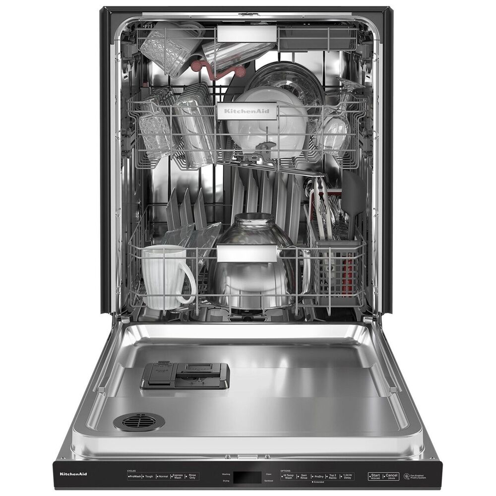 KitchenAid 24&quot; Built-In Pocket Handle Dishwasher with FreeFlex 3rd Rack and Top Control in Black Stainless Steel, , large