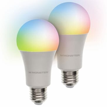 Monster Smart Illuminessence Smart Multicolor A19 LED Light Bulb in White (Set of 2), , large