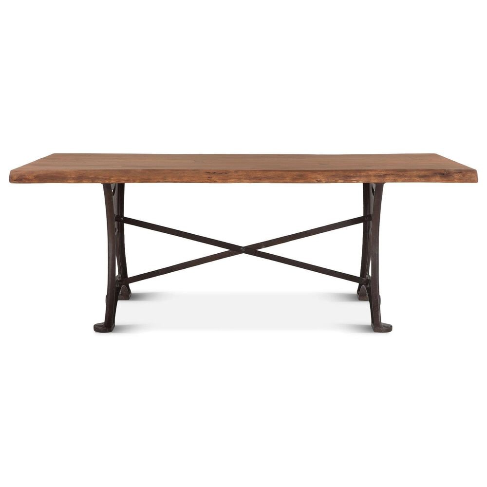 Home Trends &amp; Design Organic Forge 80&quot; Dining Table in Raw Walnut and Antique Zinc - Table Only, , large