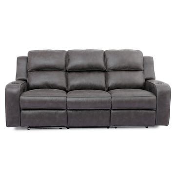 Oxford Furniture Power Reclining Sofa with Power Headrest and Drop Down Table in Cowboy Granite , , large