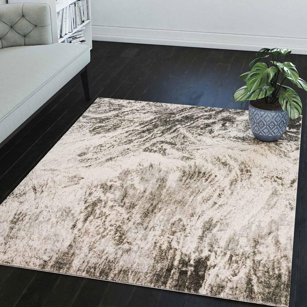 Dalyn Rug Company Karma KM17 5&#39;1&quot; x 7&#39;5&quot; Grey Area Rug, , large