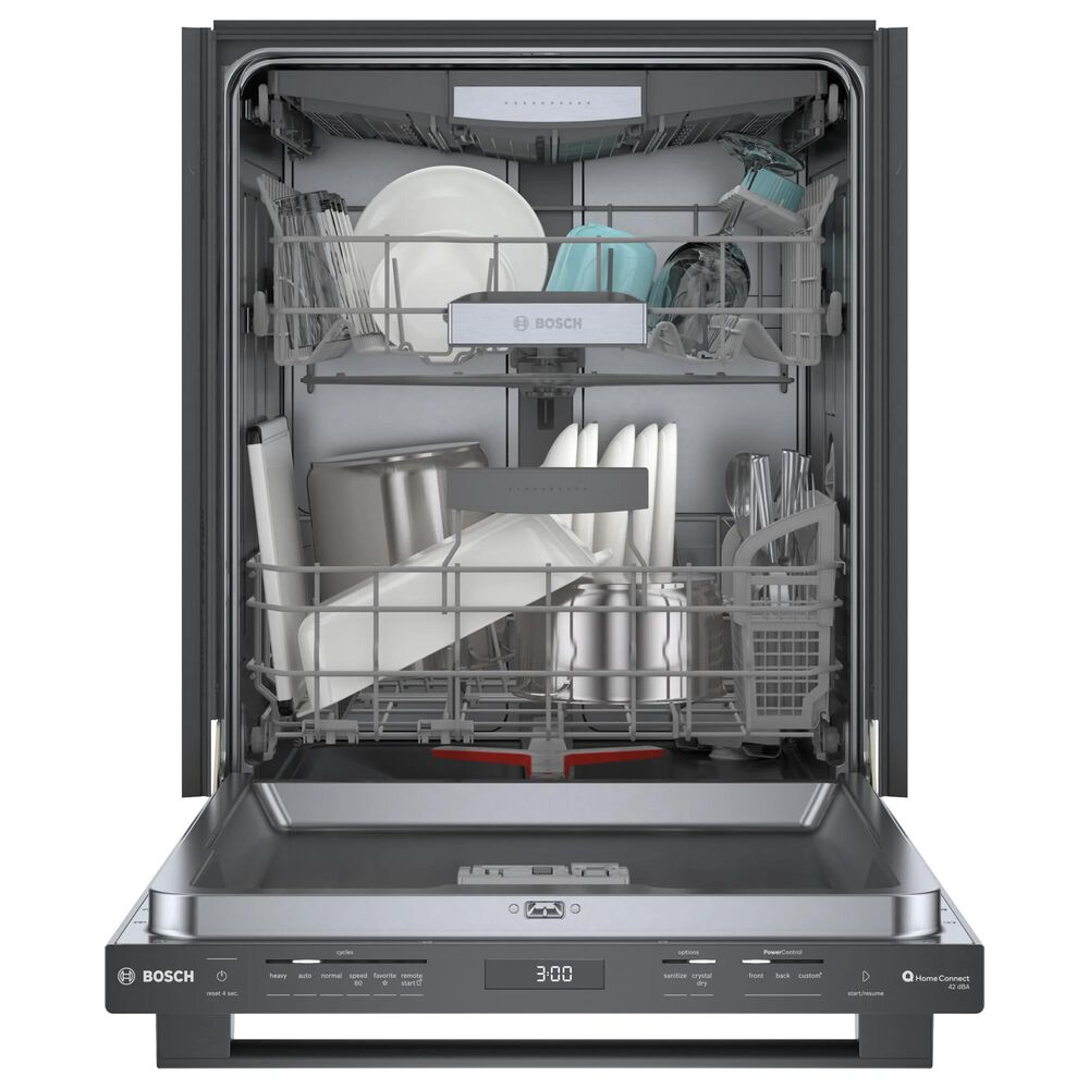 Bosch 800 Series 24&#39;&#39; Built-In Bar Handle Dishwasher with 8 Wash Cycles in Black Stainless Steel, , large