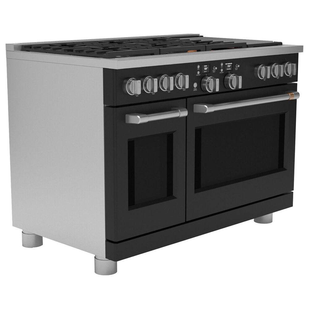 Cafe 8.25 Cu. Ft. Freestanding Dual Fuel Range with Double Oven in Matte Black and Brushed Stainless, , large