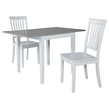 Tiddal Home Simplicity 3-Piece Rectangular Dining Set in White and Bleached Oak, , large