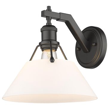 Golden Lighting Orwell 1-Light Wall Sconce with Opal Shade in Matte Black, , large