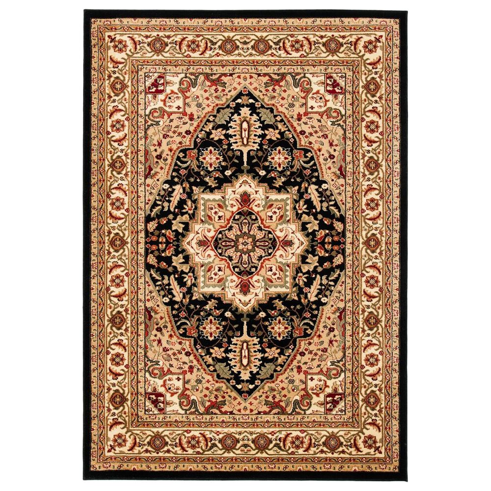 Safavieh Lyndhurst 8" x 10" Black and Beige Area Rug, , large