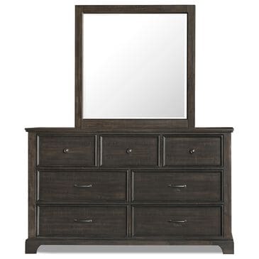 New Heritage Design Stafford County 7-Drawer Dresser and Mirror in Walnut, , large