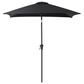 CorLiving 9" Black Tilt Market Umbrella with Black Base, , large