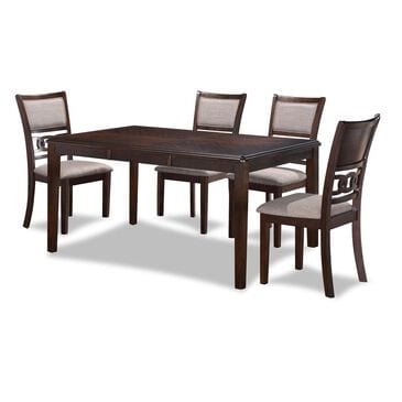 New Heritage Design Gia 5-Piece Rectangular Dining Set without Bench in Cherry, , large