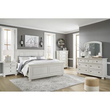 Signature Design by Ashley Robbinsdale 4 Piece King Bedroom Set in Antique White, , large