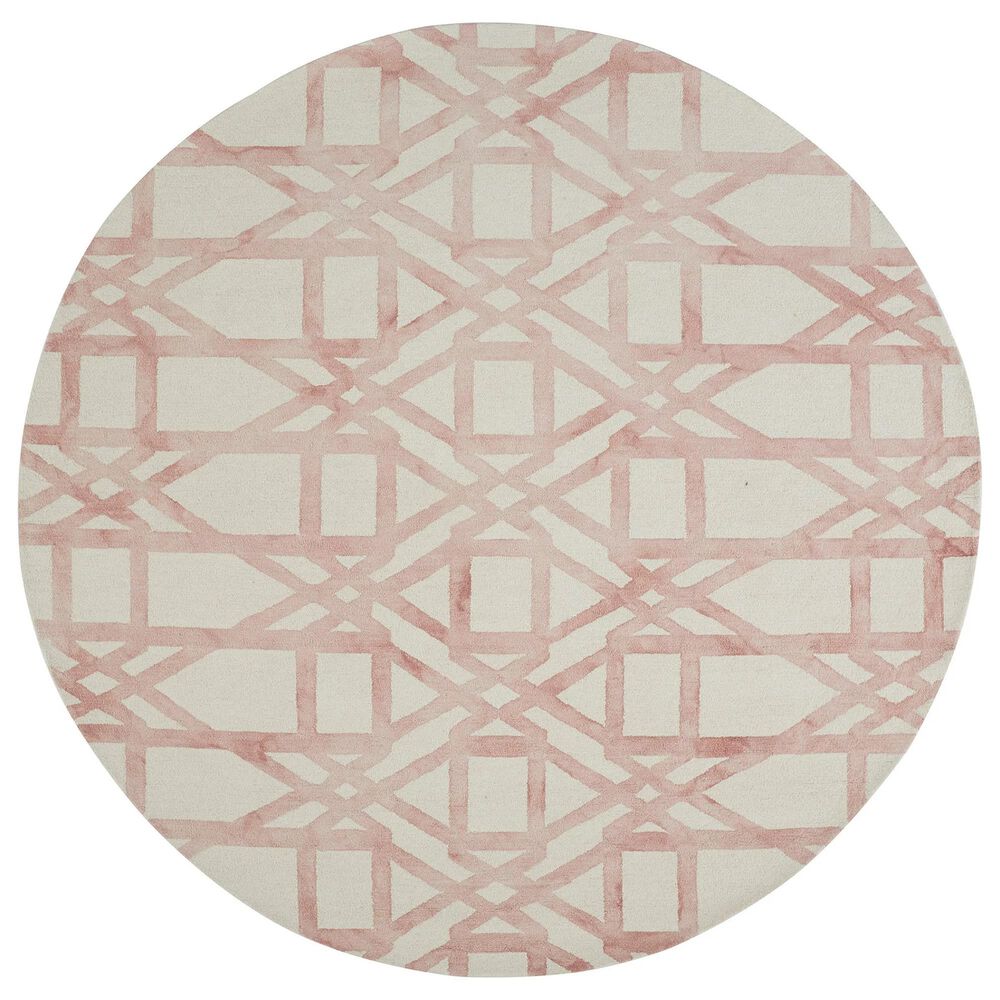 Feizy Rugs 8571F Lorrain Pink / Ivory 10" x 10" Round Area Rug, , large