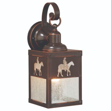 Vaxcel International Co. Ltd. Trail 1-Light 5-in Bronze Rustic Horse Cowboy Outdoor Wall Light, , large