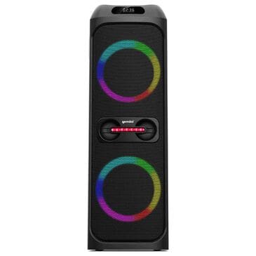gemini GHK-2800 Dual 8 inch 4,800 Watt Max True Wireless Stereo Bluetooth Speaker System with LED Party Lights, FM Radio, Media Player and Wired Microphone in Black, , large