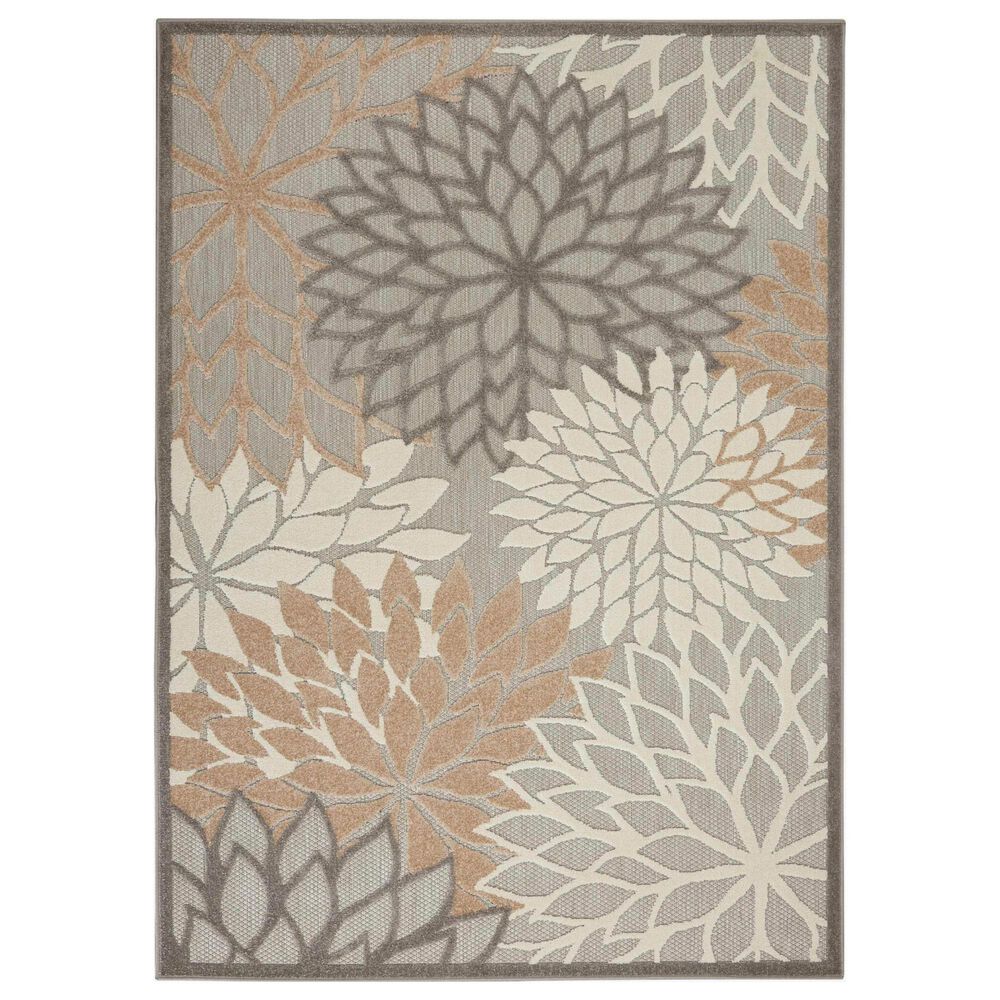 Nourison Aloha Floral 5"3" x 7"5" Natural Indoor/Outdoor Area Rug, , large