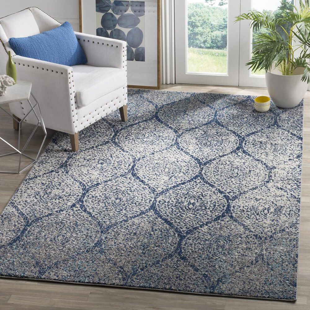 Safavieh Madison MAD604G-4 4&#39; x 6&#39; Navy/Silver Area Rug, , large