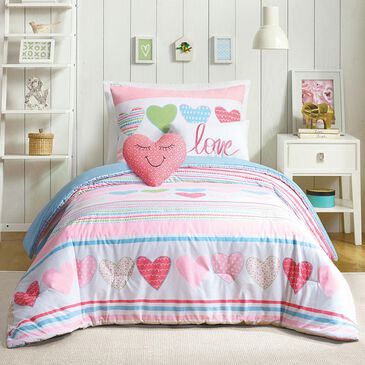 Peking Handicraft Daphne 4-Piece Twin Comforter Set in Pink, , large