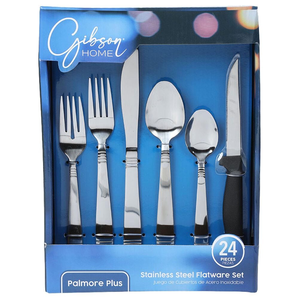 Gibson Home Palmore Plus 24-Piece Flatware Set in Stainless Steel, , large