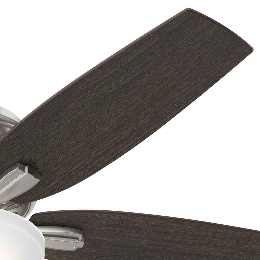 Hunter Newsome Low Profile 52&quot; Ceiling Fan with Lights in Brushed Nickel, , large