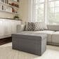 Timberlake Lavish Home Large Folding Storage Ottoman in Gray, , large