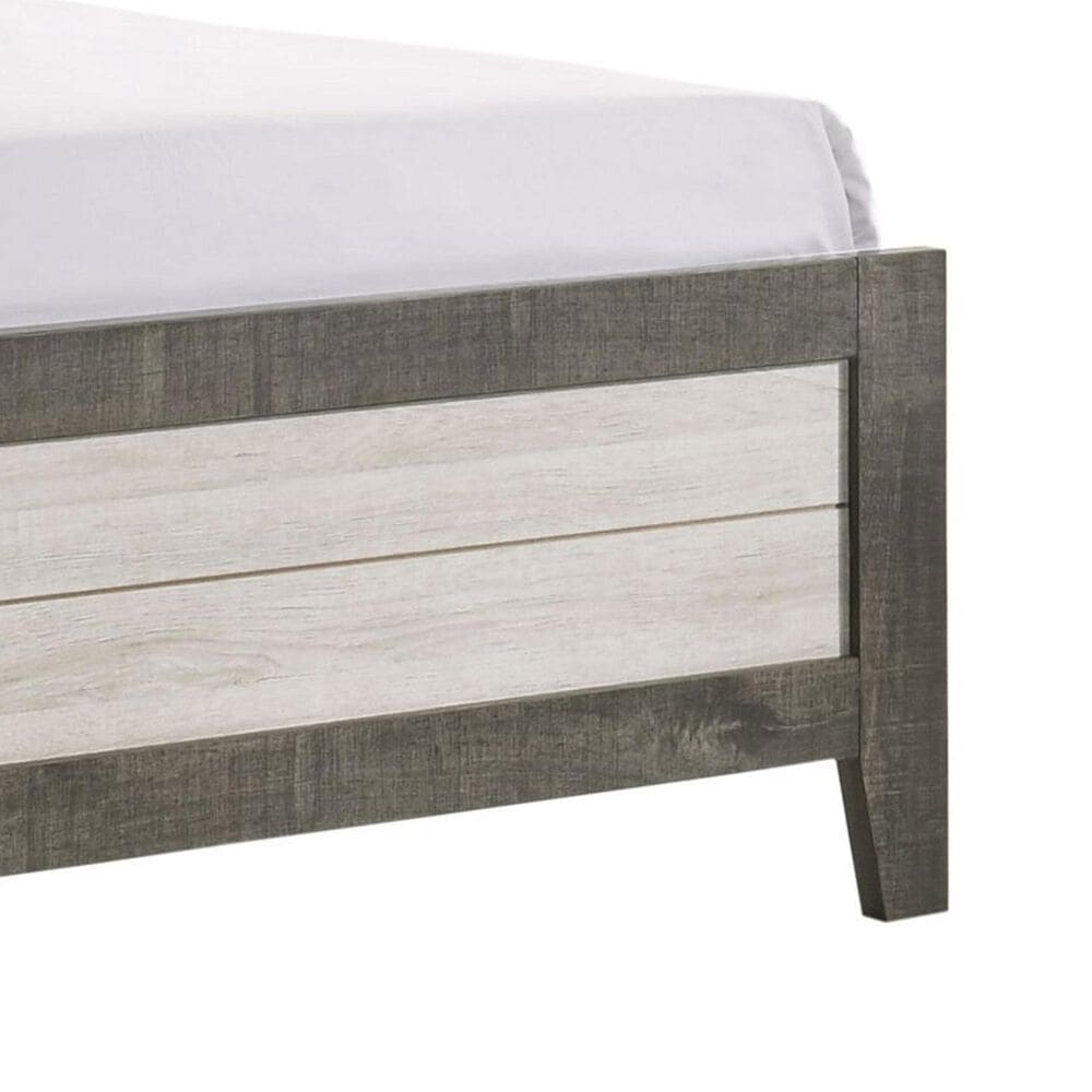 Claremont Rhett Queen Platform Bed in Gray and White, , large