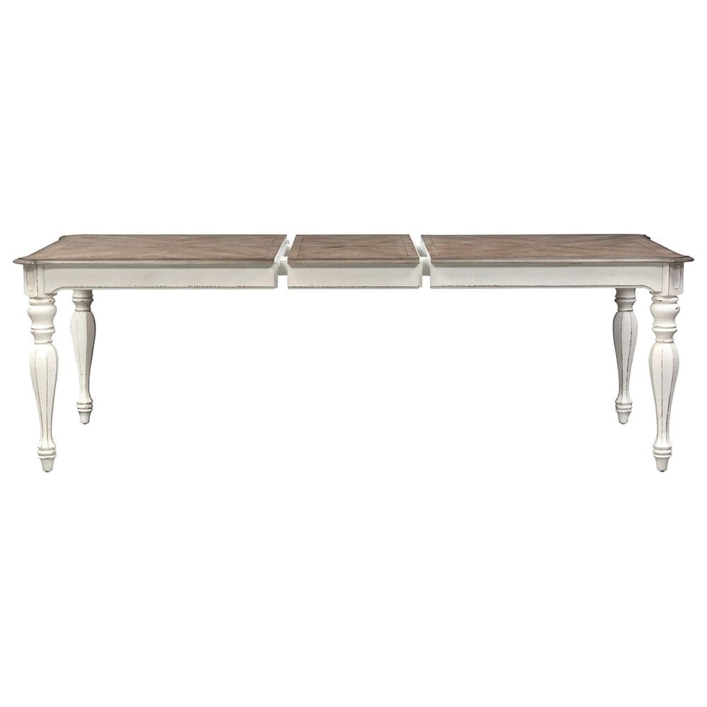 Belle Furnishings Magnolia Manor Dining Table in Antique White and Brown - Table Only, , large