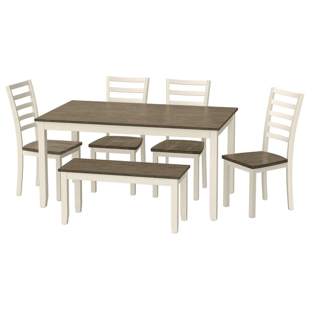 Golden Wave Furniture Wichita 6-Piece Dining Set in Dogwood Bark and Blossom, , large