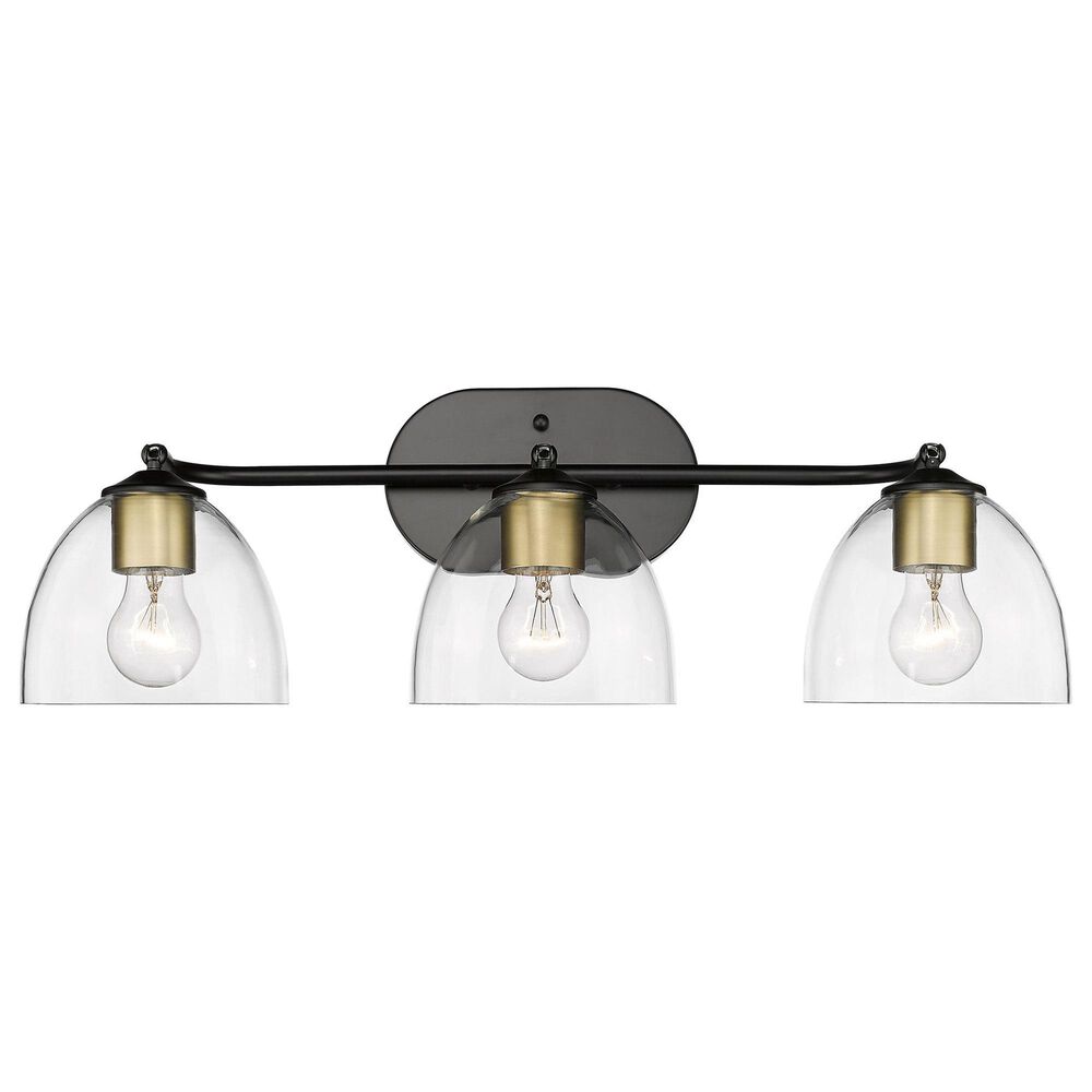 Golden Lighting Roxie 3-Light Bath Vanity in Matte Black and Brushed Champagne Bronze, , large