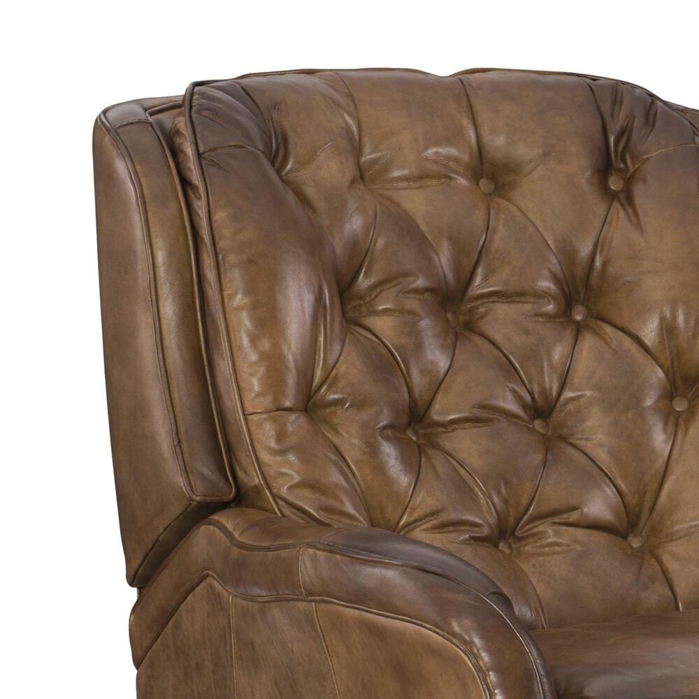 Hooker Furniture Leather Tufted Recliner in Brown, , large