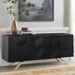 Blue River Lombard 4-Door Sideboard in Black Brushed and Antique Brass, , large