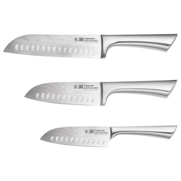 Power A 3-Piece Santoku Knife Set in Stainless Steel, , large